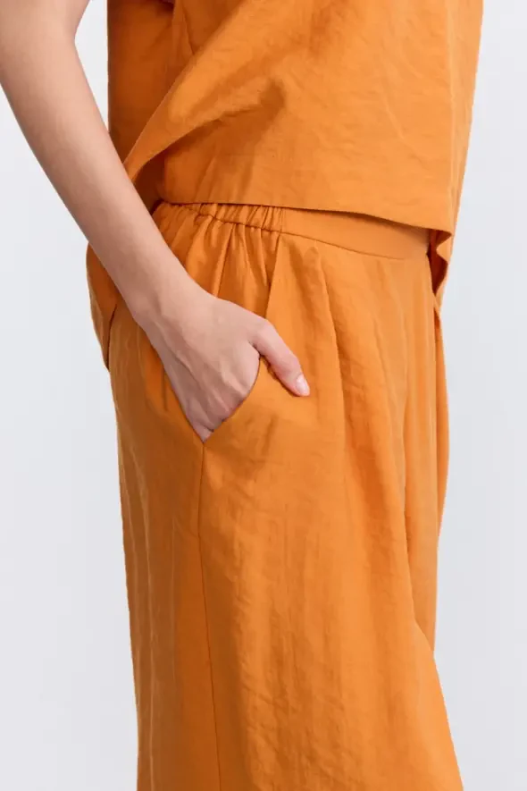 Bol Paça Lyocell Pantolon - Kiremit - 5