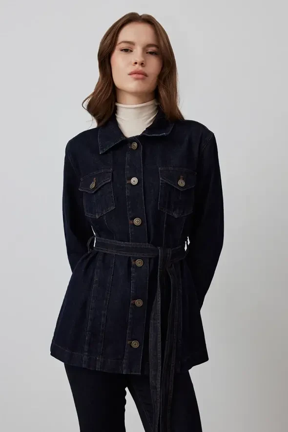 Denim Ceket - Mavi - 1