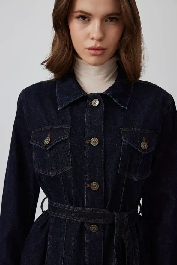 Denim Ceket - Mavi - 3