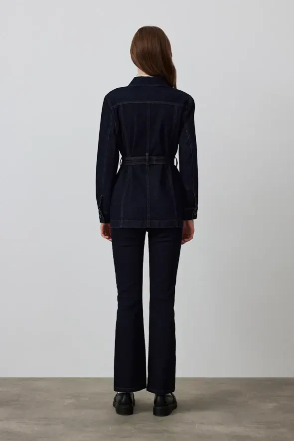Denim Ceket - Mavi - 5