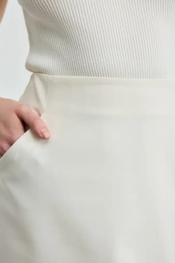 A-Line Mini Skirt - Ecru - 4