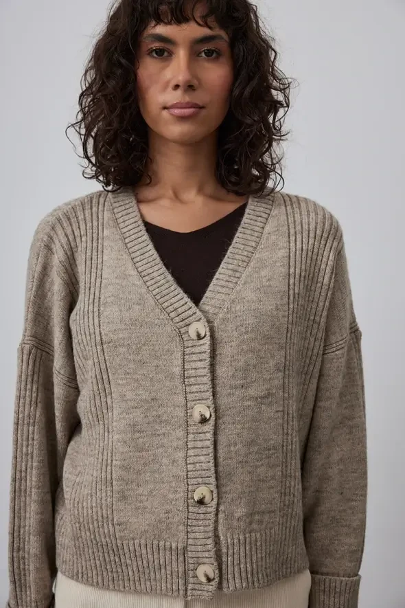 Knitwear Cardigan - Mink - 3