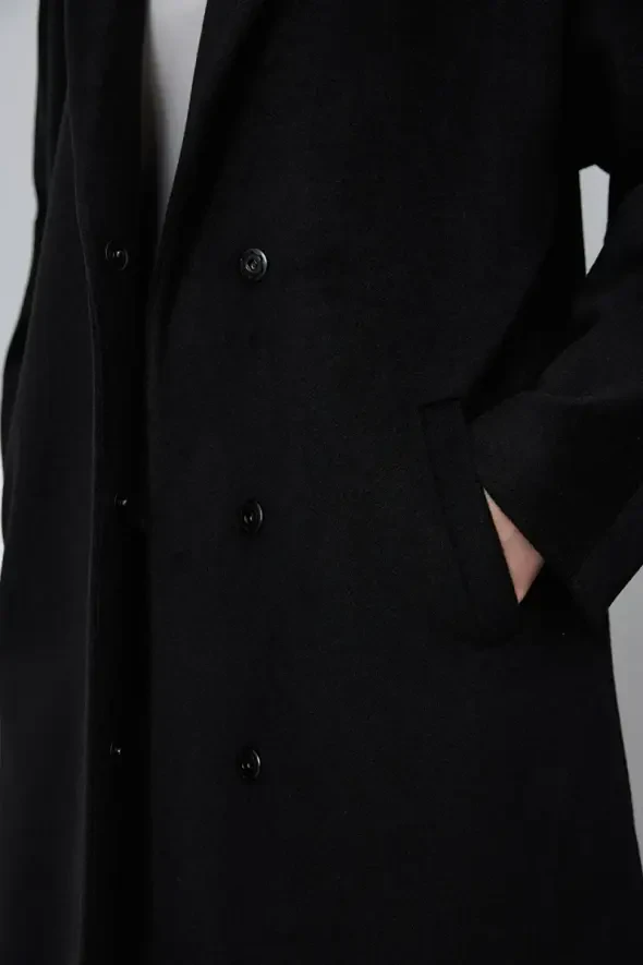 Relaxed Fit Coat - Black - 6