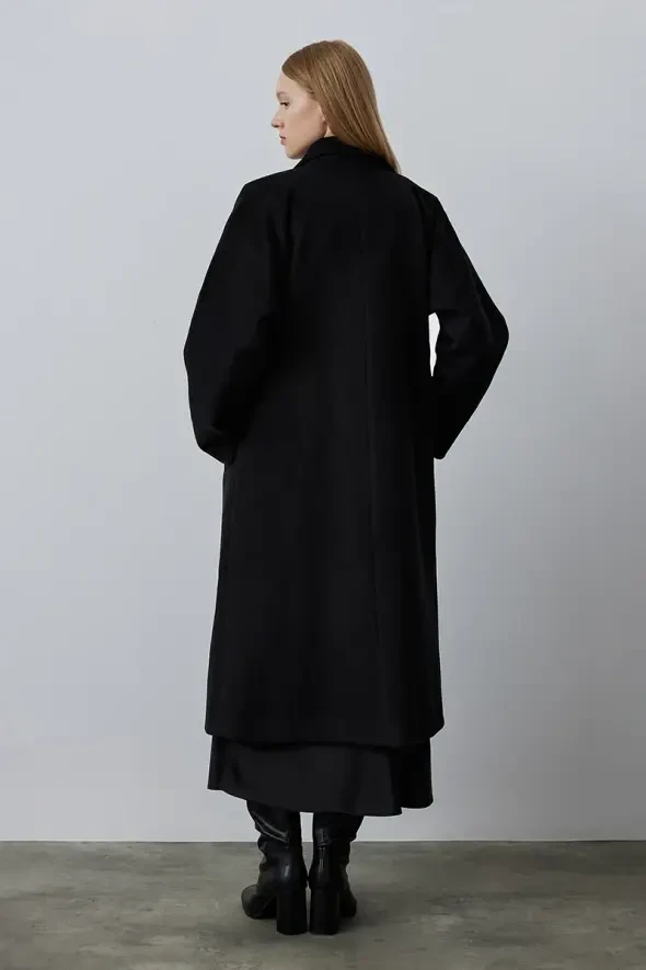 Relaxed Fit Coat - Black - 8