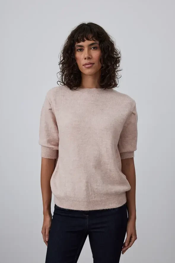 Shirred Sweater - Powder - 2