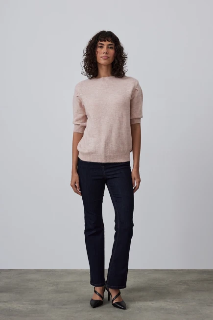 Shirred Sweater - Powder Powder