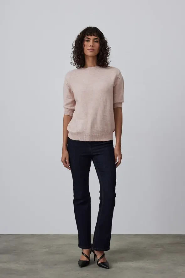 Shirred Sweater - Powder - 1