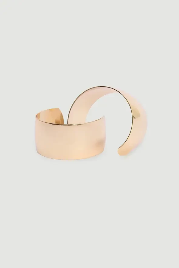 Geniş Hacimli Halka Küpe - Gold - 2