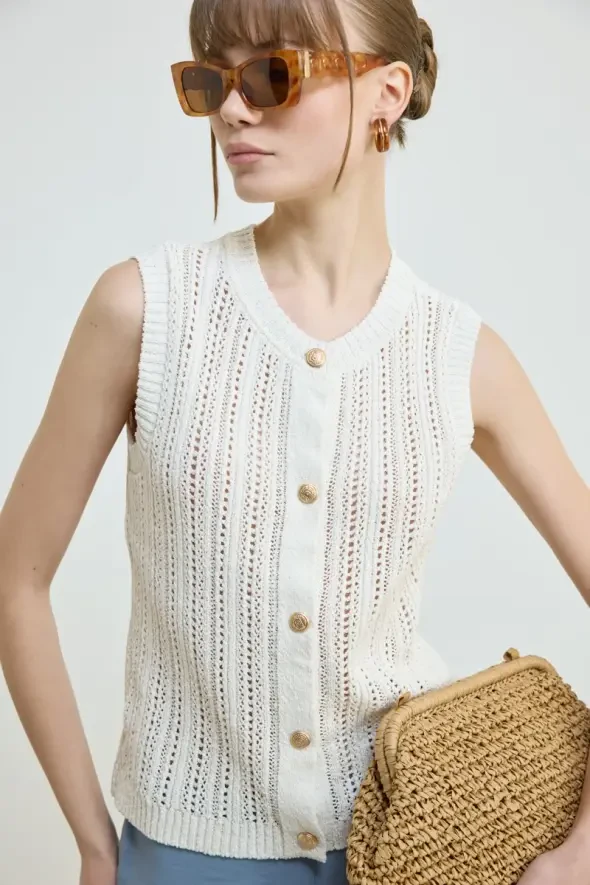 Hasır Clutch Çanta - Kahverengi - 4