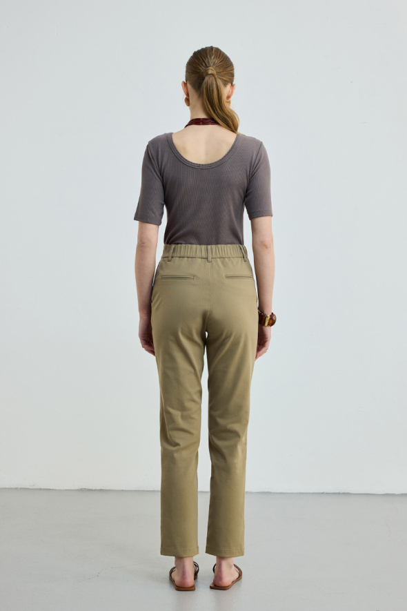 Kanvas Mom Pantolon - Haki - 2