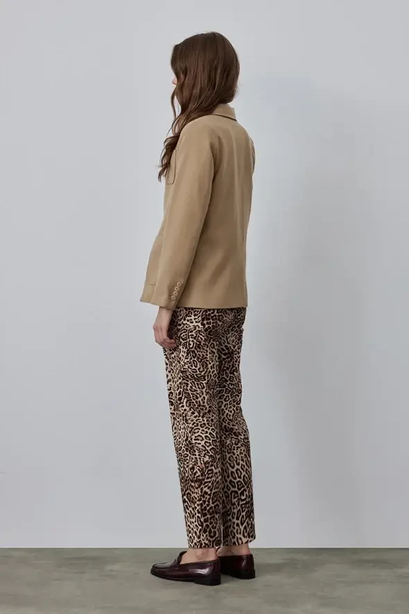 Kaşe Blazer Ceket - Bej - 5