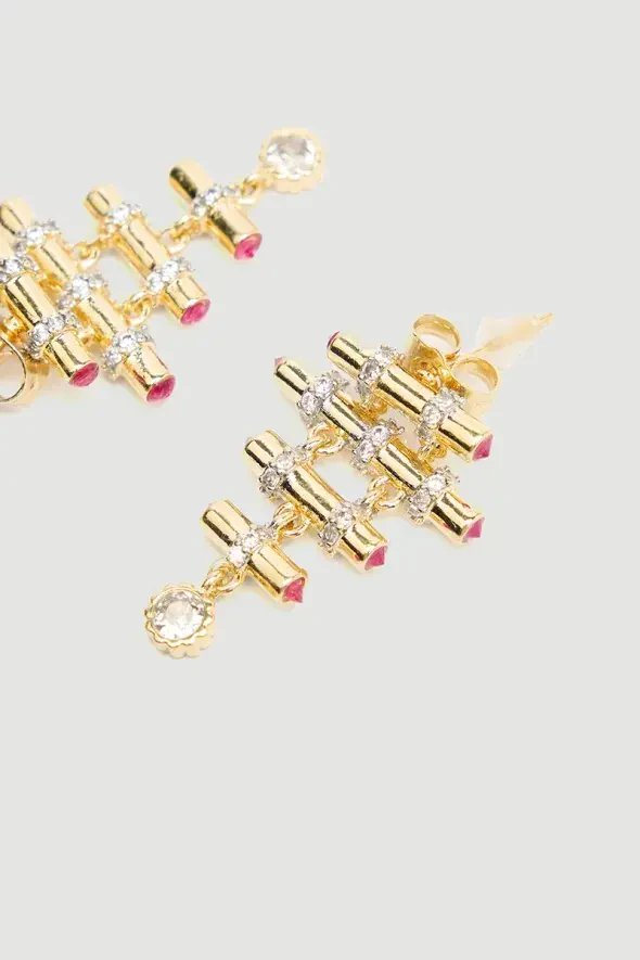 Salkım Gold Küpe - Gold - 2
