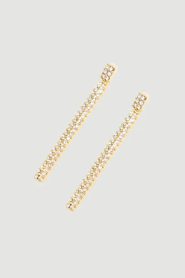 Su Yolu Abiye Küpe - Gold - 1