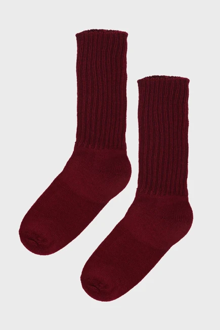 Yünlü Çorap - Bordo Bordo