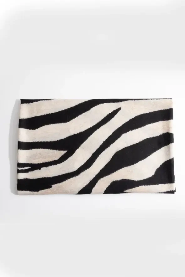 Zebra Desenli Şal - Kahverengi - 2