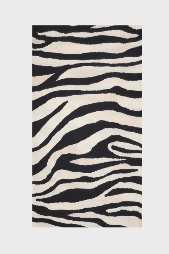 Zebra Desenli Şal - Kahverengi - 3